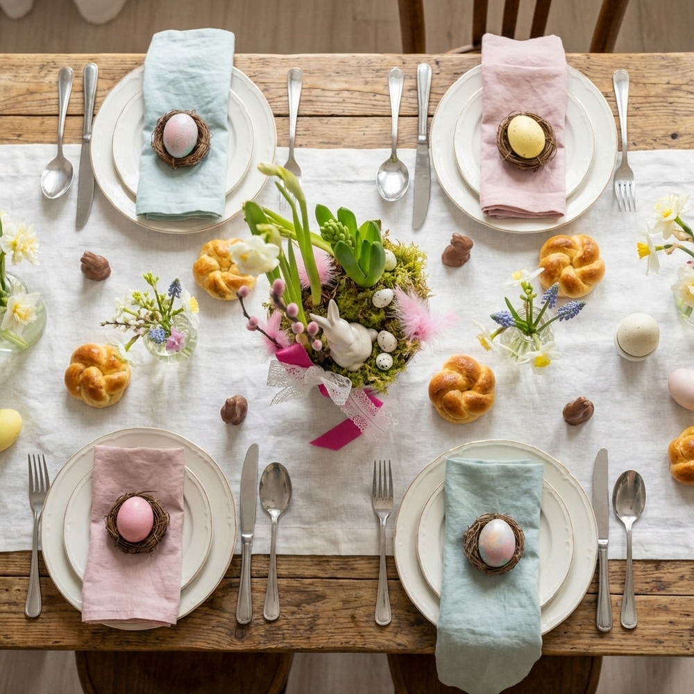 Пасхальная композиция в ведерке с зайкой