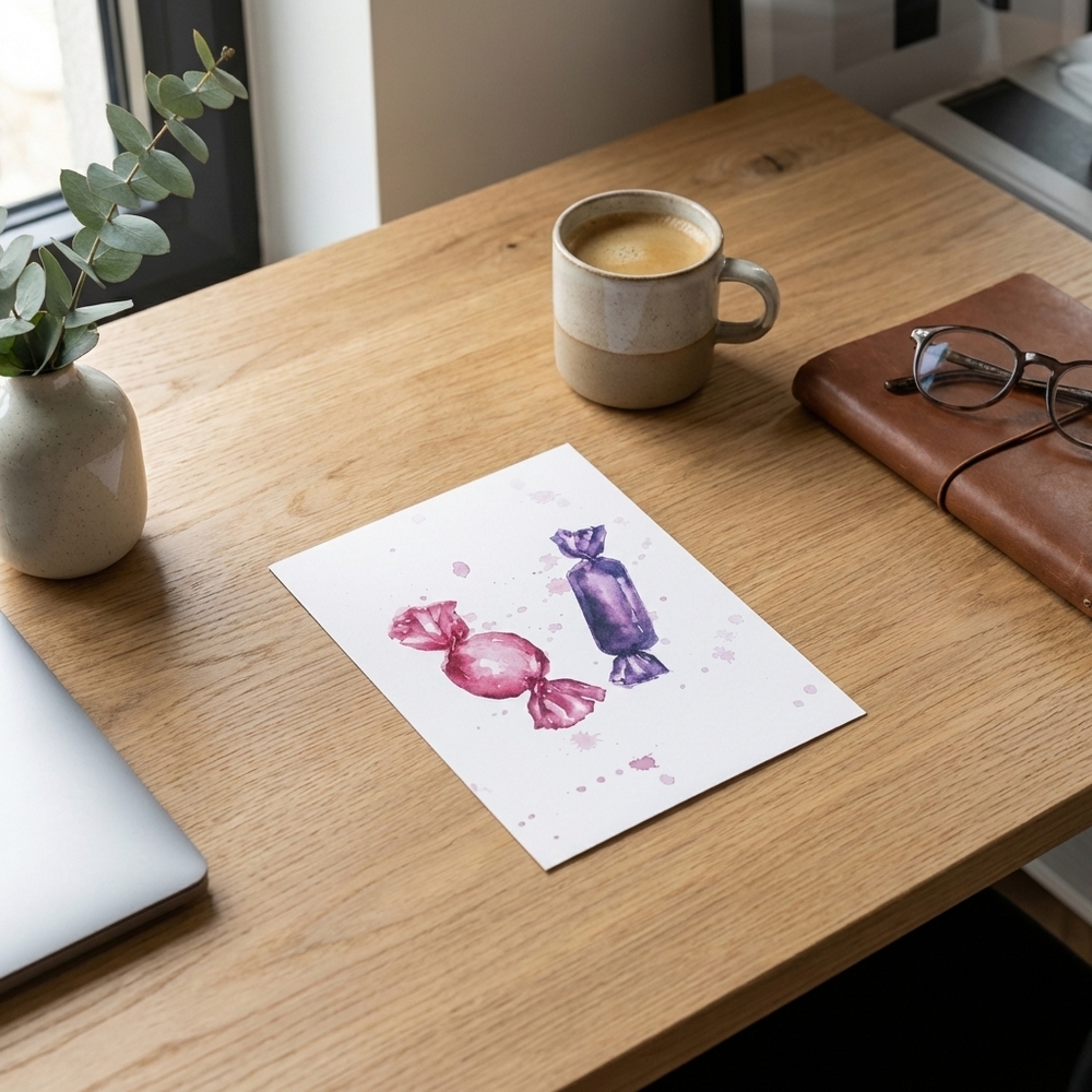 Открытка авторская «Конфеты»