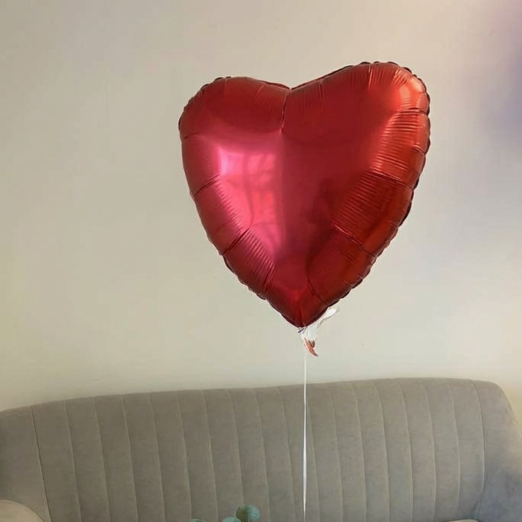 Шар сердце красный сатин 42 см