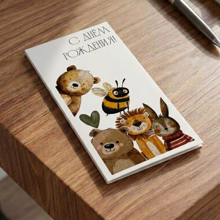 Конверт для денег «С днём рождения» детский