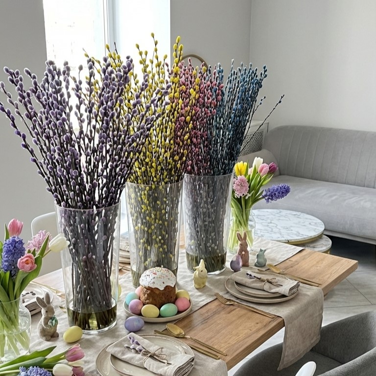 Ветка ивы (верба) цветная