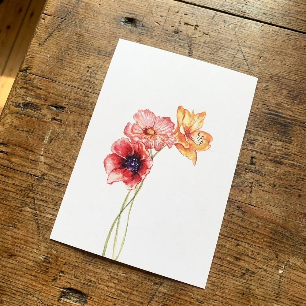 Открытка авторская «Цветы»