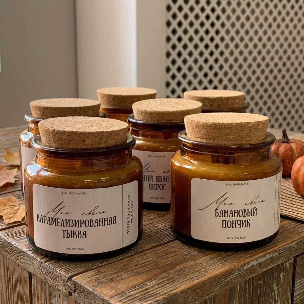 Свеча в янтарной банке