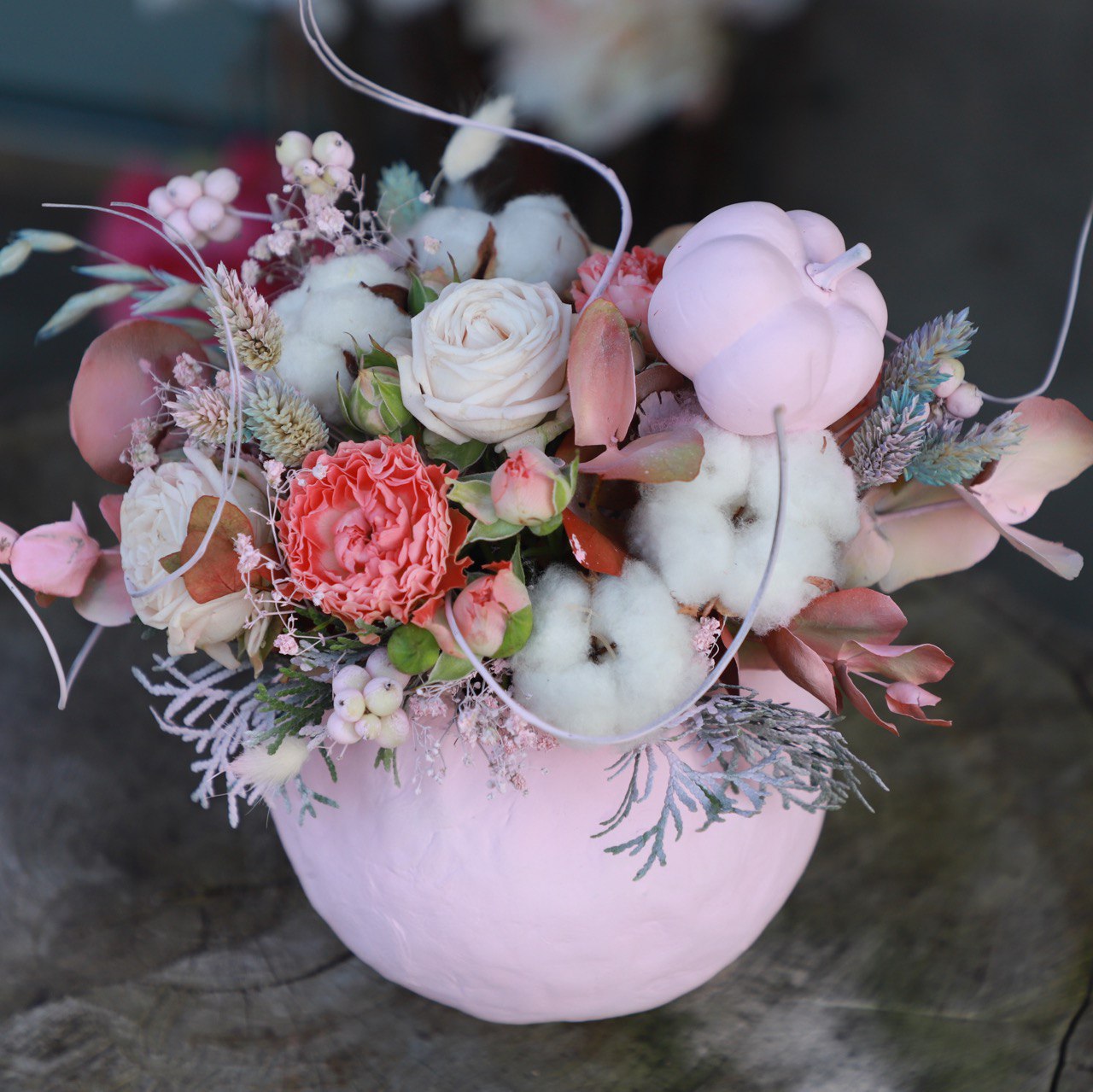 Осенняя композиция с тыквой